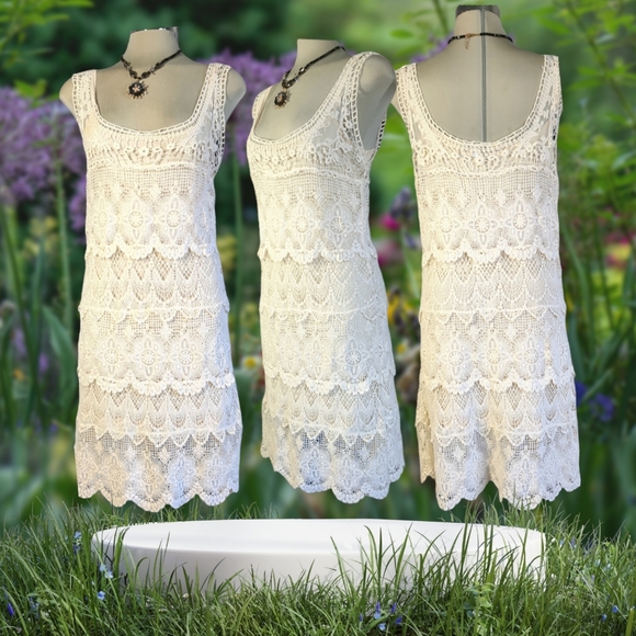 SOLITAIRE By Ravikhosla Ivory Lace Gorgeous  Dress Size S - Picture 9 of 16